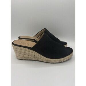 Soul Naturalizer Oodles Wedge Espadrille Black Canvas Slip On Size 10